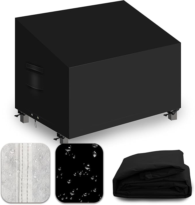 Heavy Duty Patio Sofa Covers Waterproof, Outdoor 3-Seater Couch Cover Waterproof, 600D Outdoor 2-Seater Loveseat Furniture Covers with Air Vent Handle 70''W x 38''D x 24''H/ 35''H Black