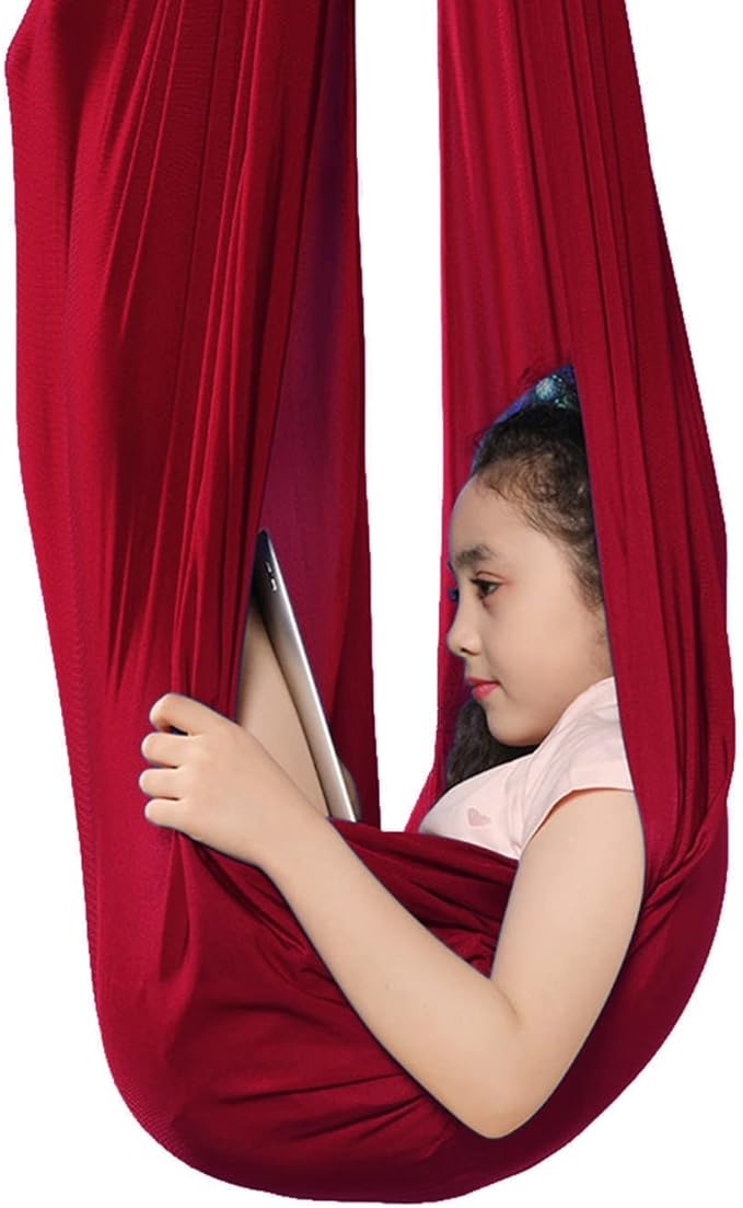 Sensory Swing for Adults Therapy Swing for Kids Indoor Outdoor Soothing Calming Snuggle Hammock Durable Soft Fabric Swing Help Children with Sensory Needs