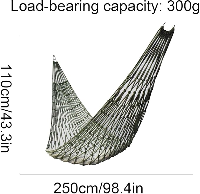 Nylon Rope Hammock 9 Groups 18 Knotted Ropes Mesh Outdoor Camping Hammock with Storage Bag Easy to Set Up(Green)