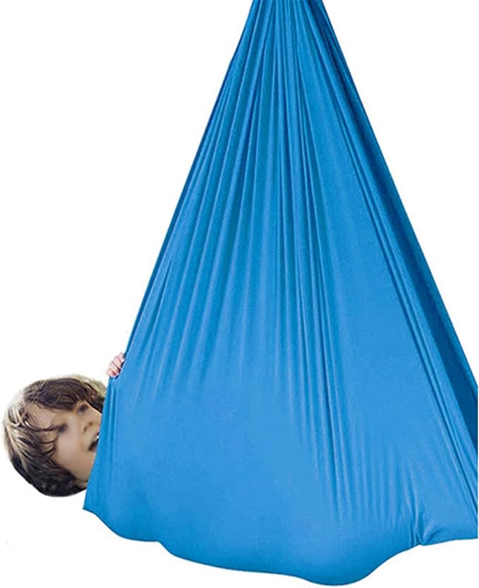 Therapy Sensory Swing Adjustable Indoor Swings for Kids and Teens Snuggle Cuddle Hammock with Special Needs Has Calming Effect On Child (Color : Sky Blue, Size : 100 x 280 cm)
