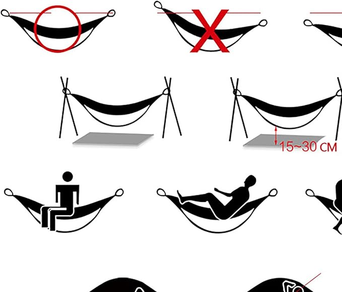 Camping Hammock, Outdoor Garden Hammock with Metal Ring Load Capacity 250 kg Portable Carry Bag and Hanging Straps for Patio Yard Beach Camping(Blue)