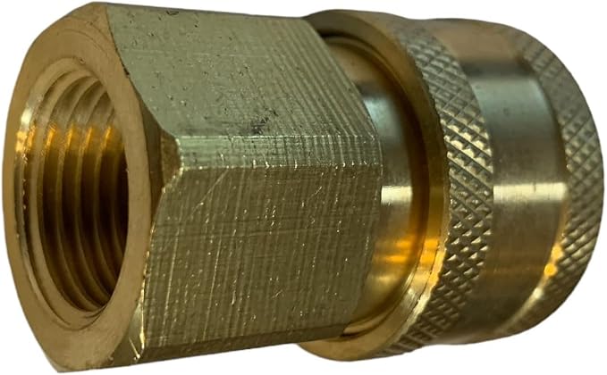 Pressure Washer Female Quick Connect Socket Coupler (Important Note: Thread Diameter Measures Almost 7/8 Inch on a 1/2 NPT Size) 1/2 NPT is The Orifice Dimension!