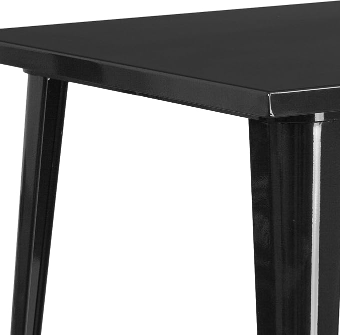 Flash Furniture Nolan Commercial Grade 31.5" Square Black Metal Indoor-Outdoor Bar Height Table