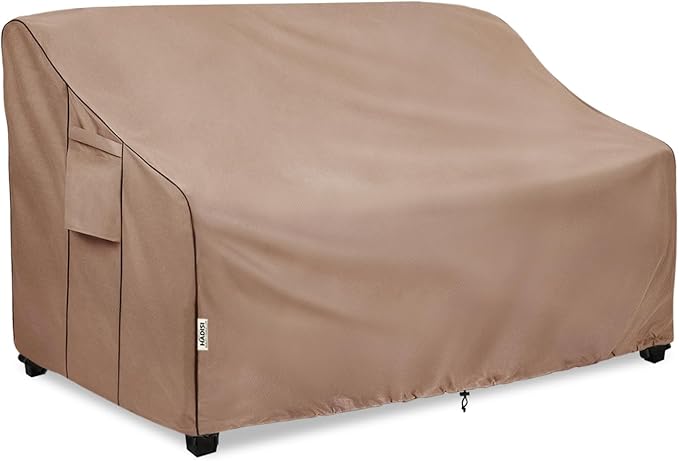 3-Seater Heavy Duty Patio Bench Loveseat Cover,100% Waterproof Outdoor Sofa Cover 79" W x 38" D x 35" H,Patio Furniture Couch Covers(Brown)