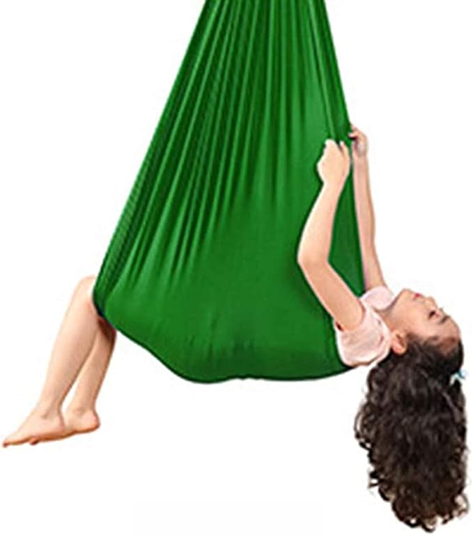 Indoor Swing For Kids Child And Teens, Soft Hammock Swing With Special Needs For Children Yoga Sensory Integration Outdoor Camping (1 Meter/1.5Meter) ( Color : Green , Size : 100 x 280 cm (L x W) )