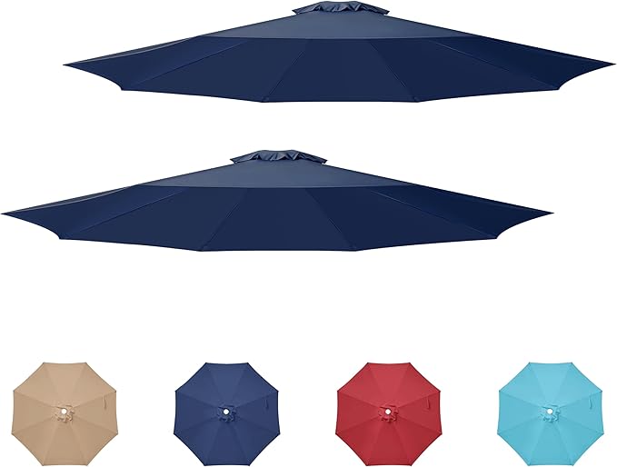 HealSmart 9' Patio Umbrella Replacement Canopy Cover with 8 Ribs, Outdoor Table Market Yard Umbrellas