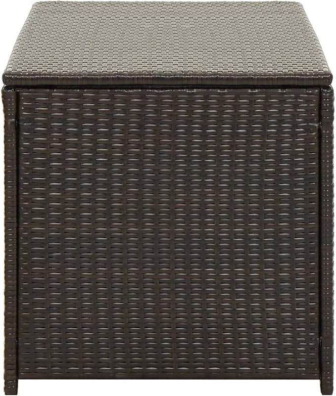 Outdoor Storage Box Brown Polyethylene rattan, Powder-coated steel Deck Chest Outdoor Container for Deck Patio