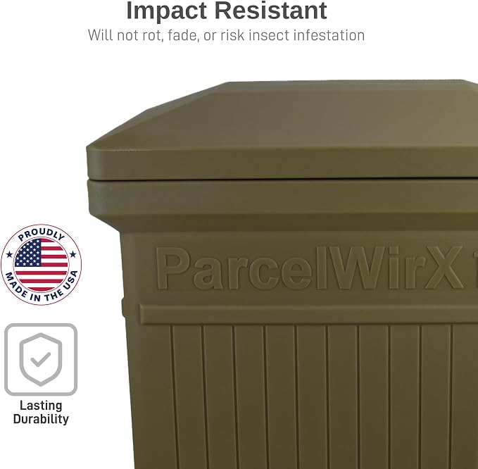 RTS Home Accents ParcelWirx Premium Vertical Storage Cabinet/Package Delivery Box with Lift Off Lid, Oak