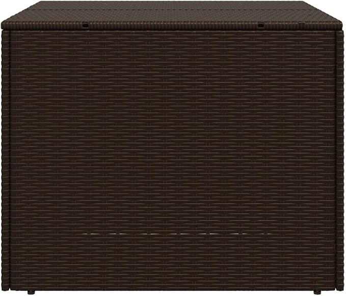 Garden Storage Box 291L, Outdoor Deck Box with Water-Resistant Bag, Durable Poly Rattan Patio Organizer for Cushions, Blankets, and Pillows, Brown