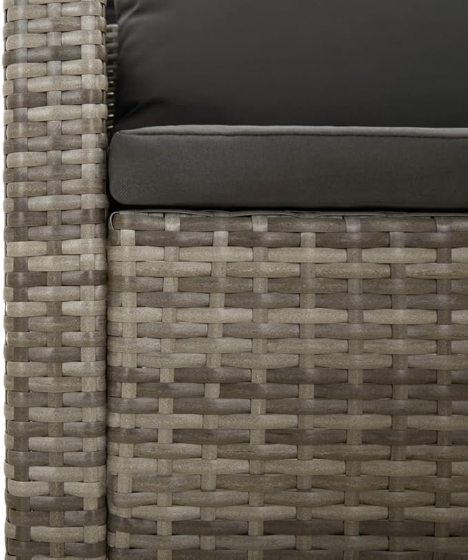 Patio Furniture Sets,Outdoor loveseat,Patio Conversation Sets,6 Piece Patio Lounge Set with Cushions Gray Poly RattanSuitable for Patio, Garden, Gazebo Low