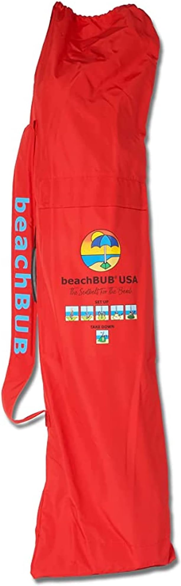 BEACHBUB Beach Umbrella Bag - Waterproof & Foldable Beach Bag for Umbrellas with Wide Padded Shoulder Strap & Molded Carry Handle