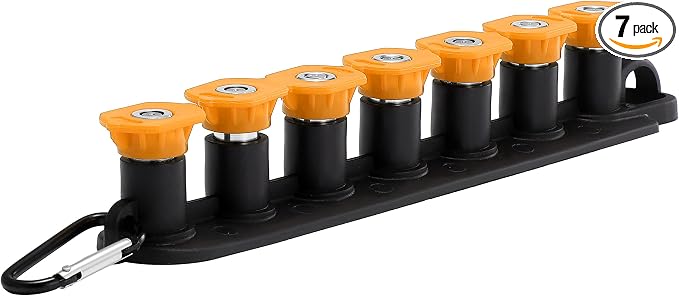 Tool Daily Pressure Washer Tips, 15 Degree Yellow Power Washer Nozzle Tips 7 Pack with Nozzle Holder, 1/4 Inch Quick Connect, 4000 PSI