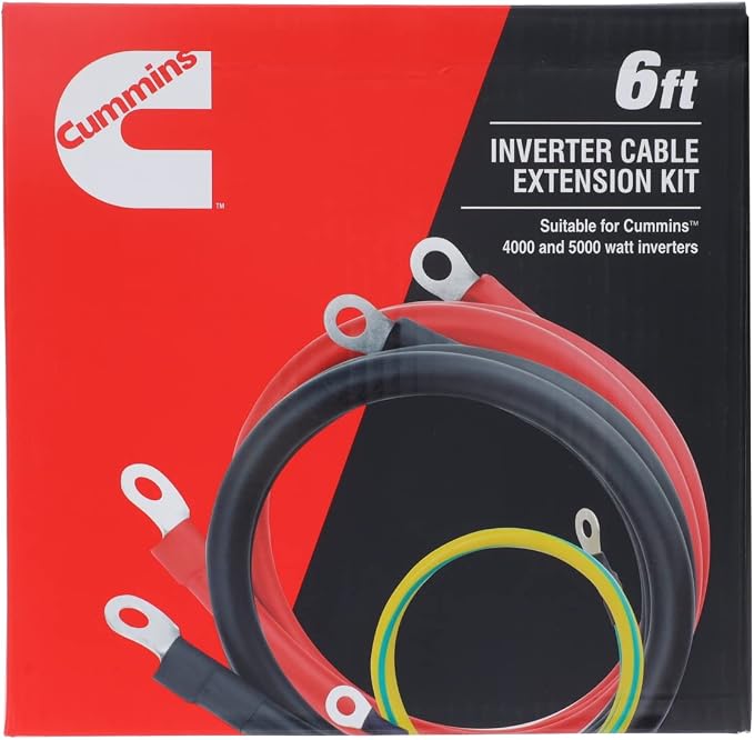 Cummins CMNIKT4 Installation Cable Kit for 4000 Watt and 5000 Watt Inverters 6ft Extension Cables with Ring Terminals