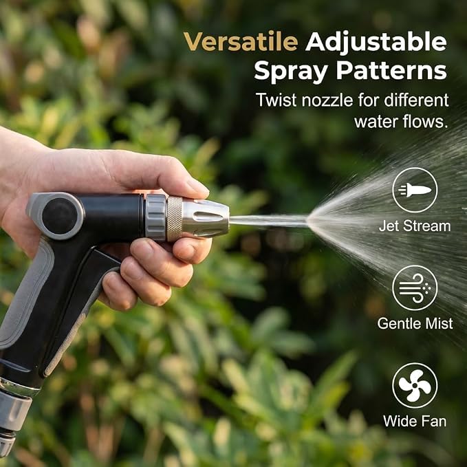 Aquoxis Pressure Washer 2026 New Power Jet Water Upgrade Adjustable High Pressure Hose with Three Spray Modes and 360° Rotating Nozzle Function Watering Sprayer for Cleaning Yard Pets Car (1 Pack)