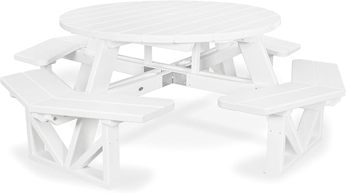 POLYWOOD PH53WH Park 53" Octagon Table, White