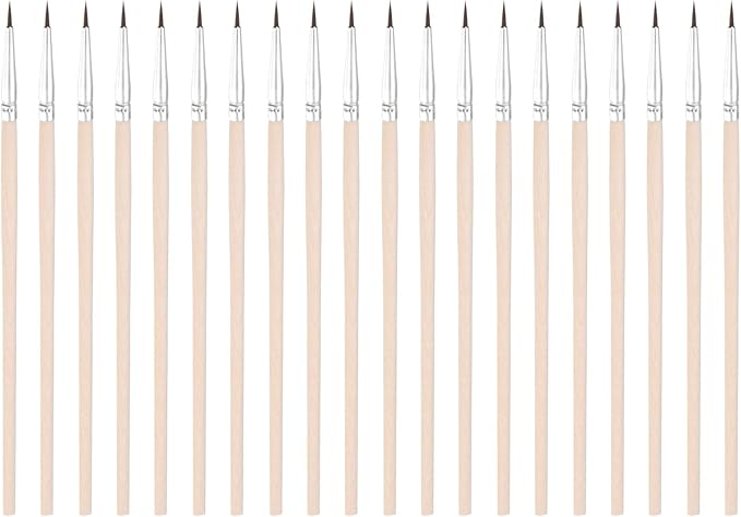 M METERXITY 20-Pack Pollinator Brush, 0.24inch/0.6cm Wooden Vegetable Pollinator Pen Manual Pollination Tool for Gardening/Greenhouse/Hydroponic Plants/Flowers [Beige]