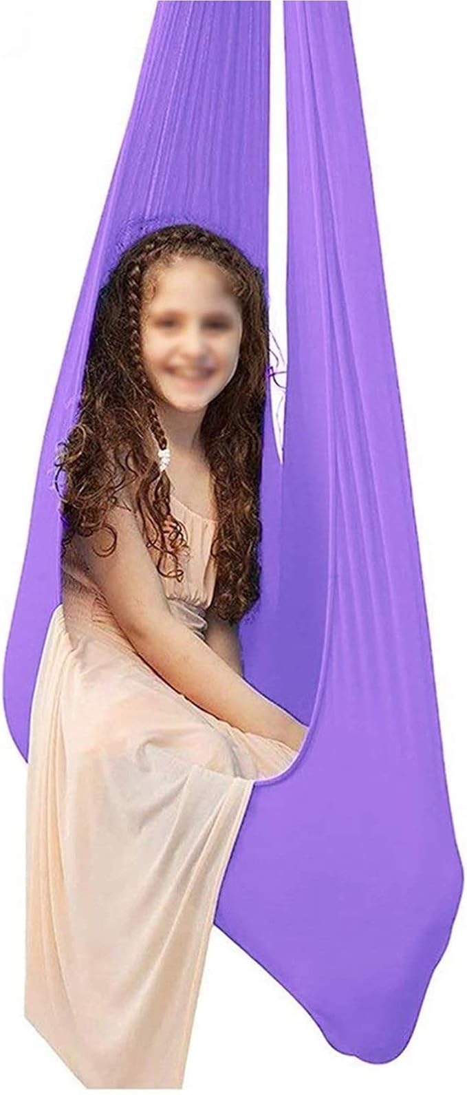 Elastic Therapy Swing Sensory Hammock for Child Kids Adult Autism ADHD and Aspergers Outdoor Indoor Up to 200kg (Color : Light Purple, Size : 150 x 280 cm)