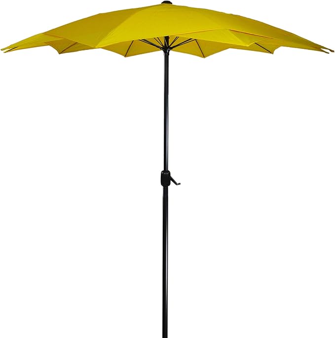 Northlight 8.85ft Outdoor Patio Lotus Umbrella with Hand Crank, Yellow