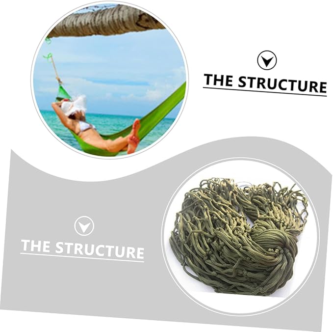 2pcs Outdoor Hammocks Nylon Rope Mesh Hammock Bed Heavy Duty Camping Swing Bed
