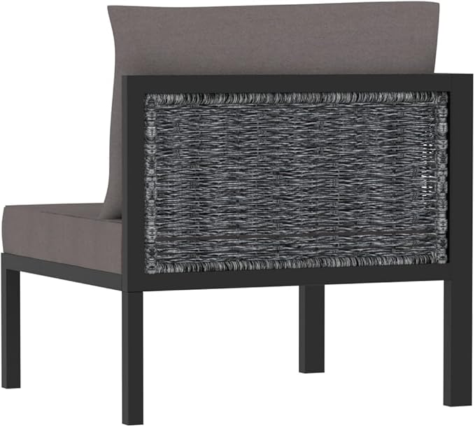 Sectional Corner Sofa with Right Armrest Poly Rattan Anthracite, Outdoor Patio Sectional, Outdoor Sofa Set, Furniture Conversation Sets, Outdoor Porch Furniture for Balcony, Yard