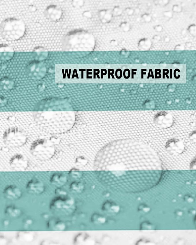 ALAGEO Outdoor Waterproof Pillow Covers for Patio Furniture Solid Striped Decorative Throw Pillow Cover Teal Blue Pillowcases Set of 2 Cushion Case for Sofa Couch Chair Home Decor 26 x 26 Inches