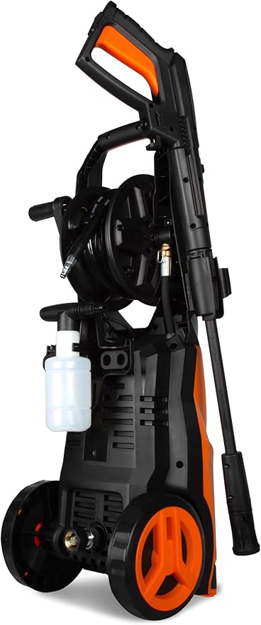 Wen 2300 PSI Electric Pressure Washer with Variable Pressure, Hose Reel, Wheel Kit, and 1.4 GPM Adjustable Flow Rate (PW23V)