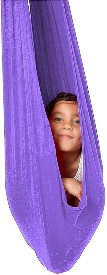 Indoor Swing, Therapy Swing Snuggle Cuddle Hammock With Special Needs For Kids And Adults Sensory Disorders, ADHD, Autism, Anxiety, Sensory Integration ( Color : Purple , Size : 100*280CM/39*110in )