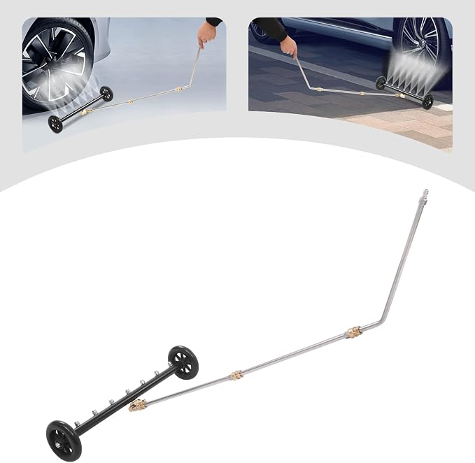 22in Ressure Washer Water Broom, 2 in 1 Pressure Washer Attachment W/ 7 Nozzles, Under Car Pressure Washer Attachment, Universal 1/4 Connector, 4000 Psi for Removing Mud & Sediment Deposits. (Black)