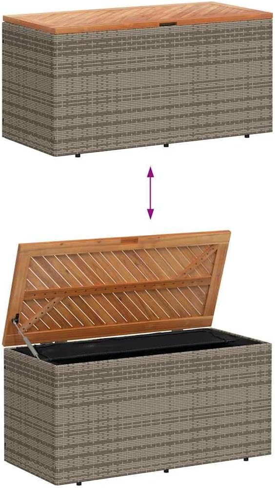 Garden Storage Box Grey and Brown,Modern Garden Storage Box with Seating, Weatherproof & StylishOutdoorFurnitureforGardenandTerrace, UpTo2People Storage Boxes
