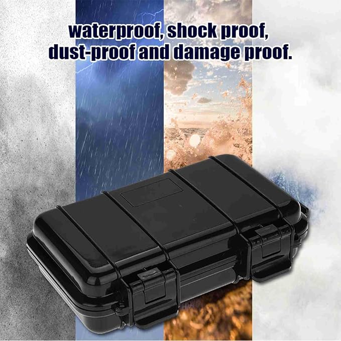 Naroote Outdoor Storage Box, Patio Storage Box Outdoor Pressure Proof Survival Storage Case with Shock Absorbing Pad Container for Small and Miniature Electronic Device (#2)