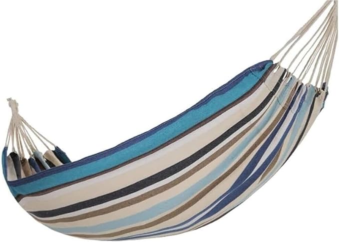 Hammock for Outside 200x100 Cm Single Hammock Outdoor Garden Leisure Thick Canvas Swing Camping Hammock with Backpack Hammock Swing(Blue)