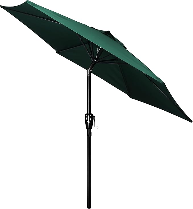 Simple Deluxe 7.5' Patio Umbrella Outdoor Table Market Yard Umbrella with 6 Sturdy Ribs for Backyard, Pool, Garden, Deck, Green