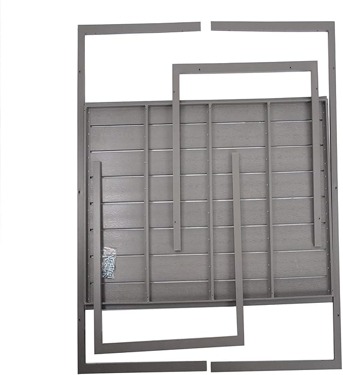 Outdoor Patio Dining Table, Lightweight Aluminum Frame Rectangle Table for 6, PS Table Top Heavy Duty Patio Furniture for Garden, Picnic Table Easy Install Indoor Outdoor Grey