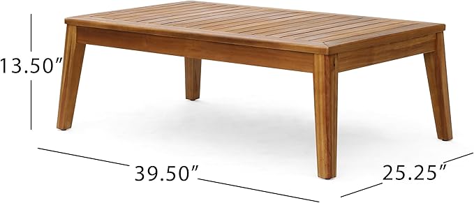 LUMISOL 3 Pieces Acacia Wood Patio Sectional Sofa with Coffee Table, L-Shaped Outdoor Furniture Set with Ottoman, Conversation Set Sectional Sofa with Cushions for Garden, Backyard, Poolside, Beige