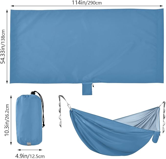 Steel Blue Solid Color Pure Plain 330lb Capacity Hammocks for Camping Backyard Hammock for Camping Travel Accessories accesorios para Camping
