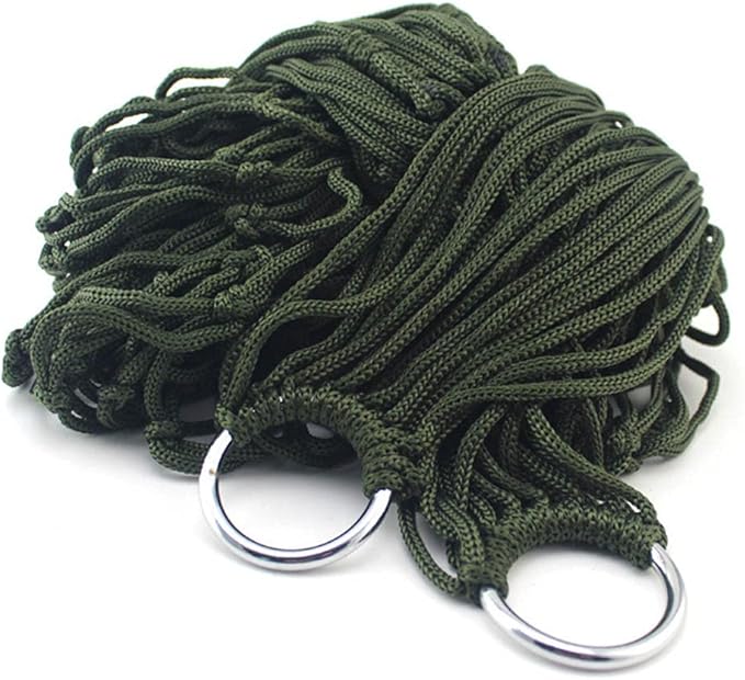 Hammock, Comfortable Nylon Mesh Rope Lightweight Portable Camping Hammock for Outdoor Relaxation Beach Backyard Park Camping