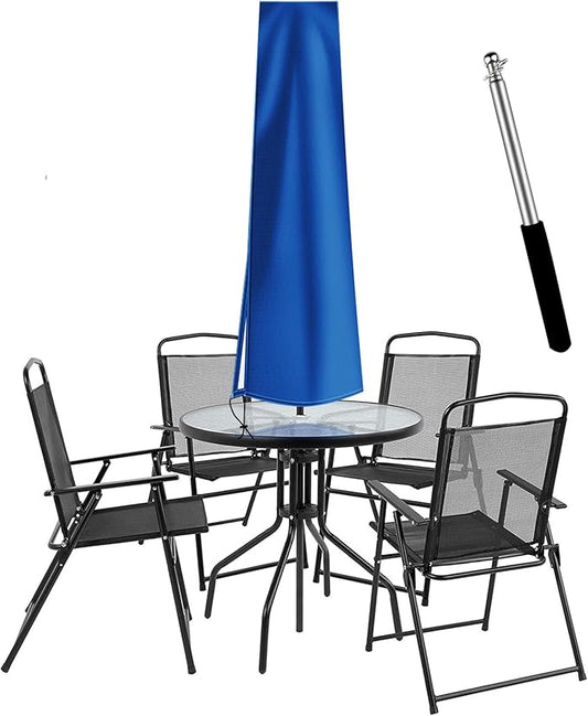 Dafire Patio Umbrella Cover for 7FT to 9FT Patio Umbrellas,1.7m Parasol Covers (Blue 420D),Oxford Fabric Waterproof Market Umbrella Cover with Zip,Parasol Covers for Outdoor Umbrellas with Rod