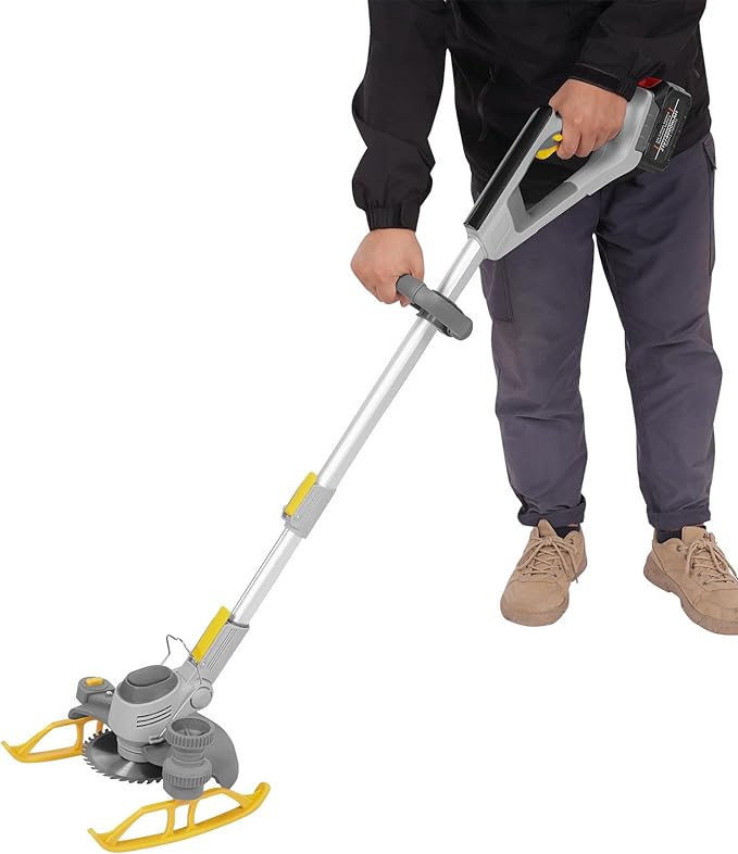 Cordless Weed Wacker String Trimmer, 3-in-1 Electric Grass Trimmer with 4.0Ah Battery, Adjustable Telescopic Pole Edger Lawn Tool, Grass Trimmer/Brush Cutter/Lawn Edger for Yard Garden Orchard