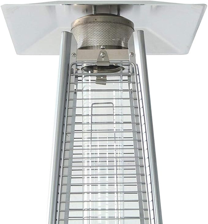 Patio Heater, 40000 BTU Outdoor Propane Heater Pyramid Patio Heater with Wheels, 88" H Tower Heater Quartz Glass Tube Garage Heater for Deck Backyard Commercial, Mocha