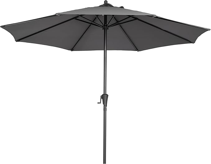 Sunnyglade 9FT Outdoor Patio Umbrella, Market Table Umbrella with 8 Sturdy Ribs and Crank System, Fade-resistant & Waterproof for Garden Backyard Poolside Deck