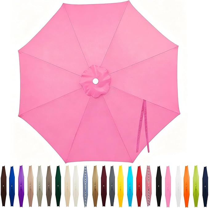 Outdoor Patio Umbrella Replacement Canopy 7.5ft/9ft/10ft/11ft 6/8 Ribs, Cantilever Offset Patio Umbrella Fabric Cover Resistant Waterproof Shade for Table Pool