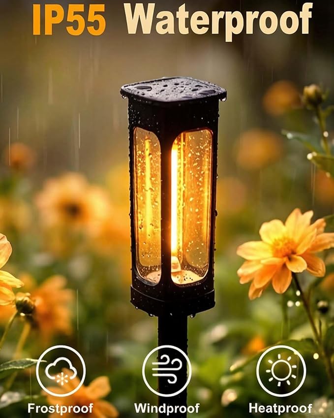 LIANGLOME Solar Pathway Lights Outdoor, Bright Solar Lights Outdoor, Auto On/Off, IP65 Waterproof Solar Garden Lights Solar Powered Landscape Lighting for Yard Patio Walkway Driveway Pathway