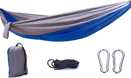 Camping Hammock with Tree Straps for Indoor or Outdoor - Camping Accessories Single or Double Hammock, Blue