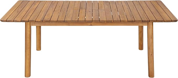Christopher Knight Home Josie 9 Piece Acacia Wood Outdoor Dining Table Set for 8, Extendable Dining Table and 8 Armless Chairs Set with Slatted Design, Outdoor Patio Furniture Set for Dinner, Teak