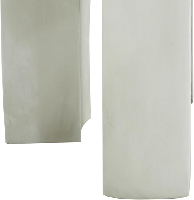 Round Outdoor Side Table, Antique White, No Assembly