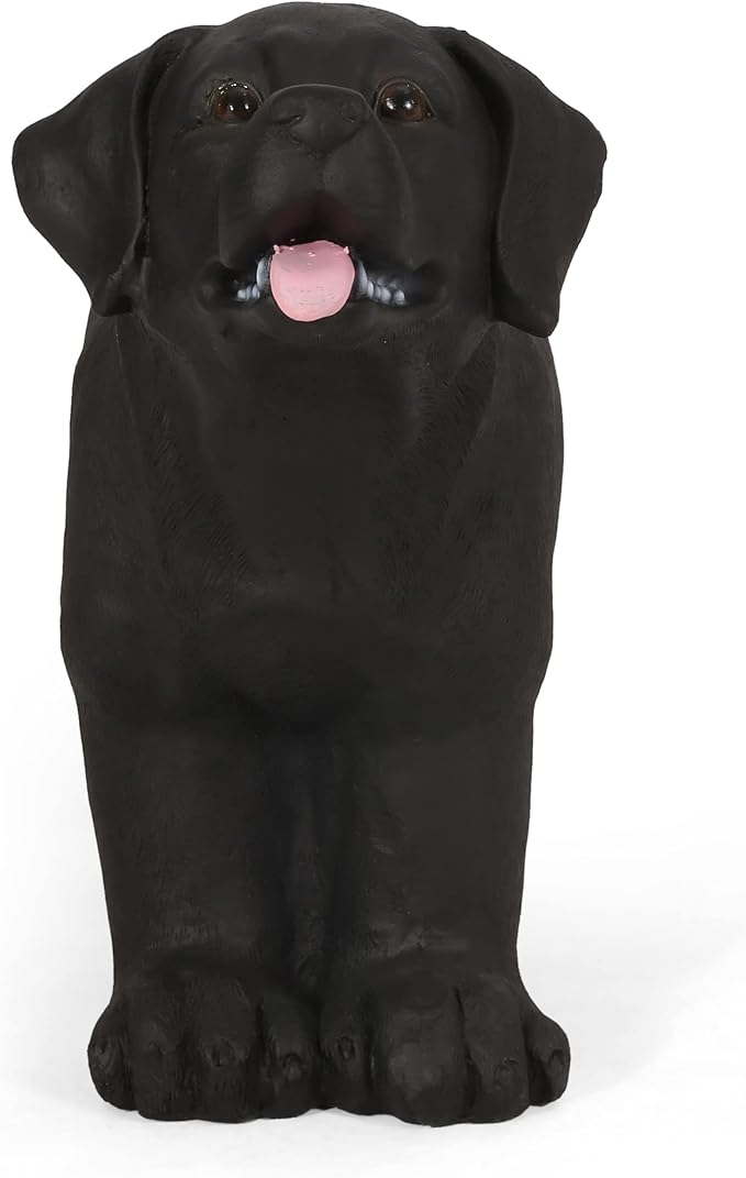 JIJIWANG Black Do3-in-1 Pedestal Side Table/End Table/Stool - MGO Hand Painted Sculpture Statue,No Assembly Required for Home,Living Room & Outdoor Decor (Jet Black, 31.50" W x 8.75" D x 16.75" H)