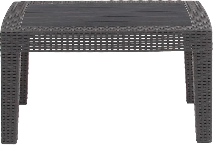 Flash Furniture Seneca Dark Gray Faux Rattan Coffee Table