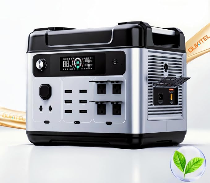 OUKITEL P2001 Plus Portable Power Station, 2048Wh LiFePO4 Solar Generator, 2400W AC Output, 1800W Fast Charging, 0.01s EPS Backup, AC/Solar/Car Recharge for Home Backup, RV, Camping & Emergency Use