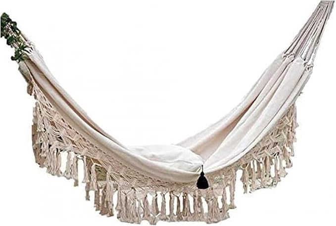 hammocks Hanging Hammock Large Double Deluxe Hammock Swing Bed with Carry Bag for Outdoor Patio Backyard Poolside Backyard Outdoorsy