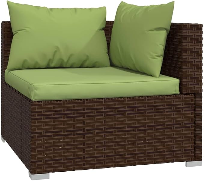 9 Piece Patio Lounge Set with Cushion, Furniture Conversation Sets Piece Patio Set Patio Lounge Set Outdoor Patio Sectional s Poly Rattan Brown